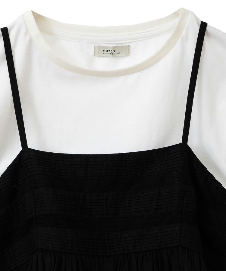 earth music&ecology「SET2点レースキャミ+フレンチTee」|Tシャツ・カットソー|