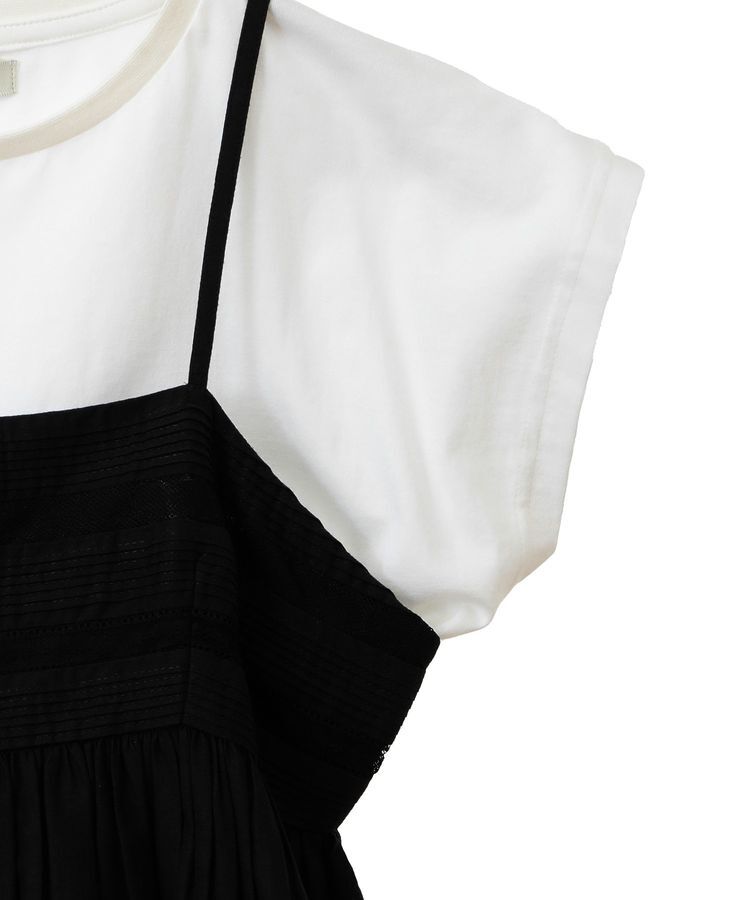 earth music&ecology「SET2点レースキャミ+フレンチTee」|Tシャツ・カットソー|