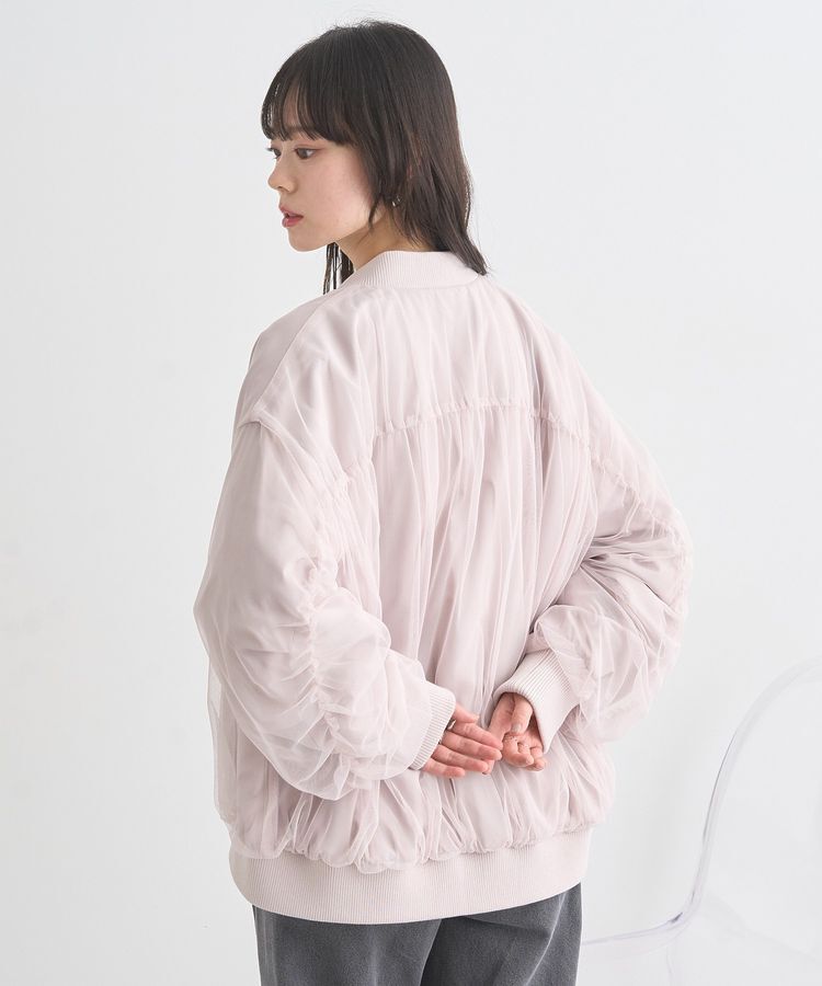 earth music&ecology「チュールレイヤードMA-1」|ブルゾン・スタジャン|