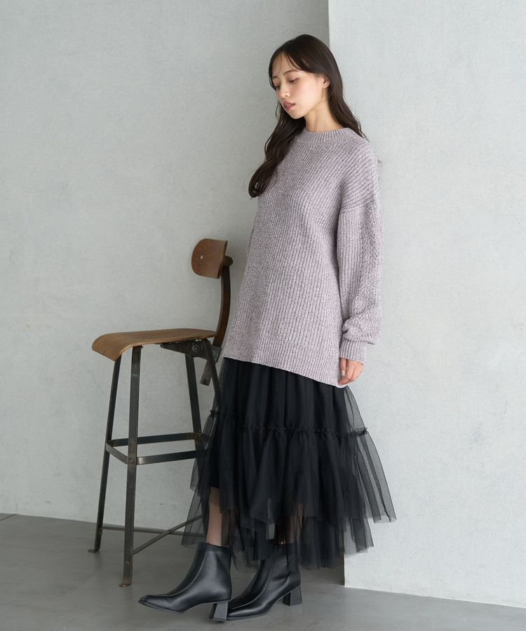 earth music&ecology「シャイニーベロアチュニック」|チュニック|