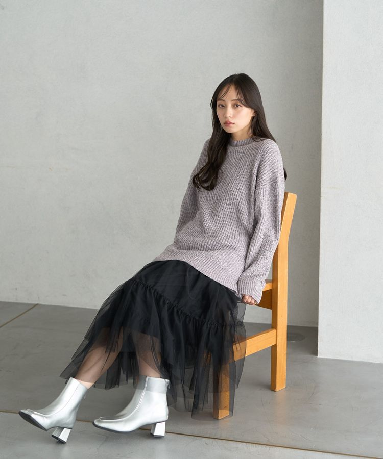 earth music&ecology「シャイニーベロアチュニック」|チュニック|