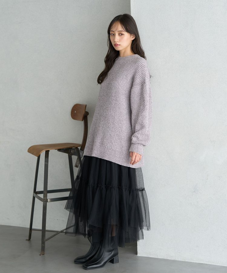 earth music&ecology「シャイニーベロアチュニック」|チュニック|