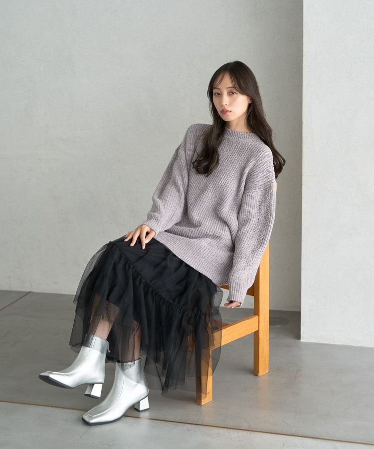 earth music&ecology「シャイニーベロアチュニック」|チュニック|