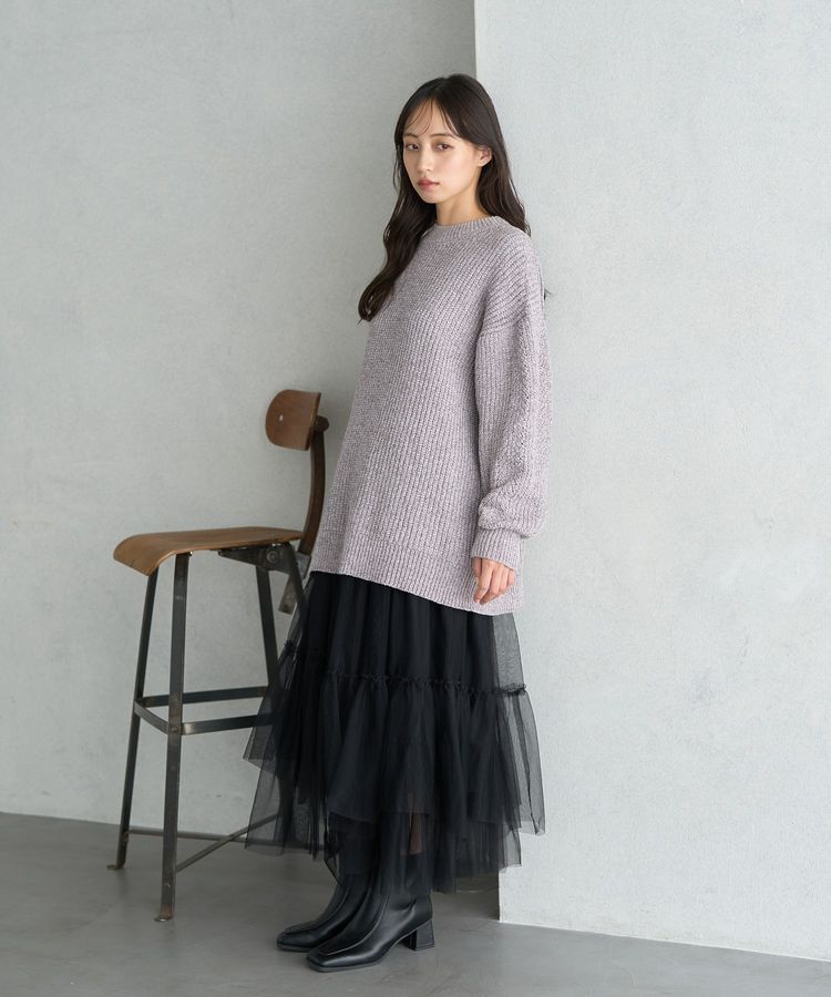 earth music&ecology「シャイニーベロアチュニック」|チュニック|