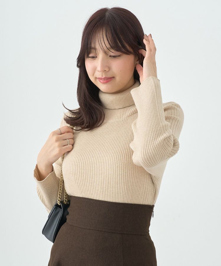 earth music&ecology「ラメタートルネックニットプルオーバー」|ニット・セーター|