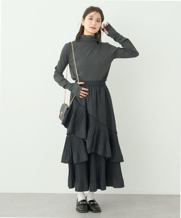 earth music&ecology「プリーツティアードスカート」|フレア|