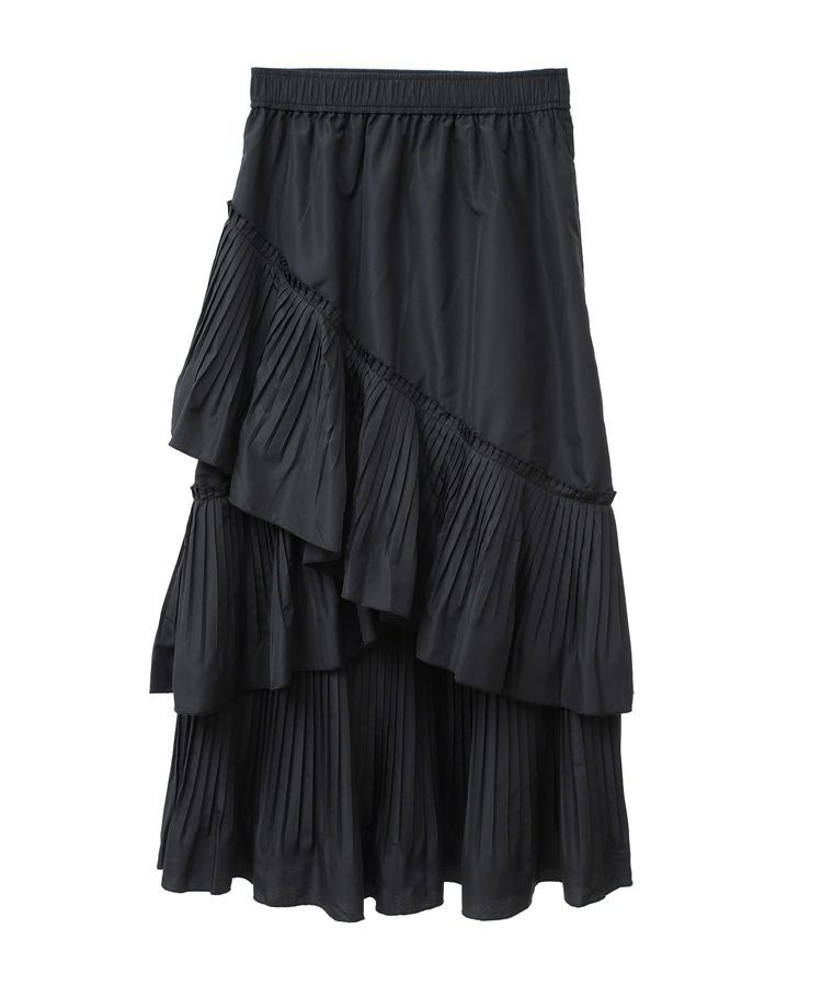 earth music&ecology「プリーツティアードスカート」|フレア|