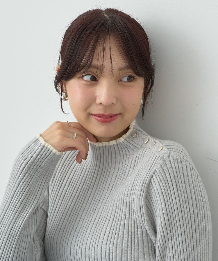 earth music&ecology「ライン&ショルダーボタンニットプルオーバー」|ニット・セーター|