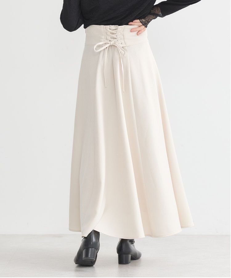 earth music&ecology「バックレースアップスカート」|フレア|