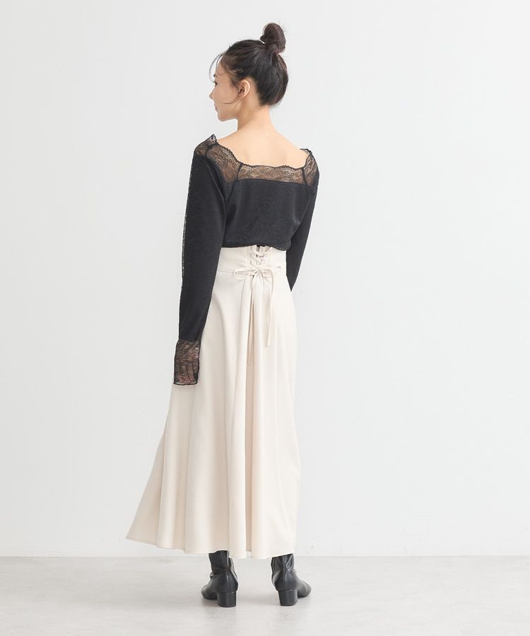 earth music&ecology「バックレースアップスカート」|フレア|