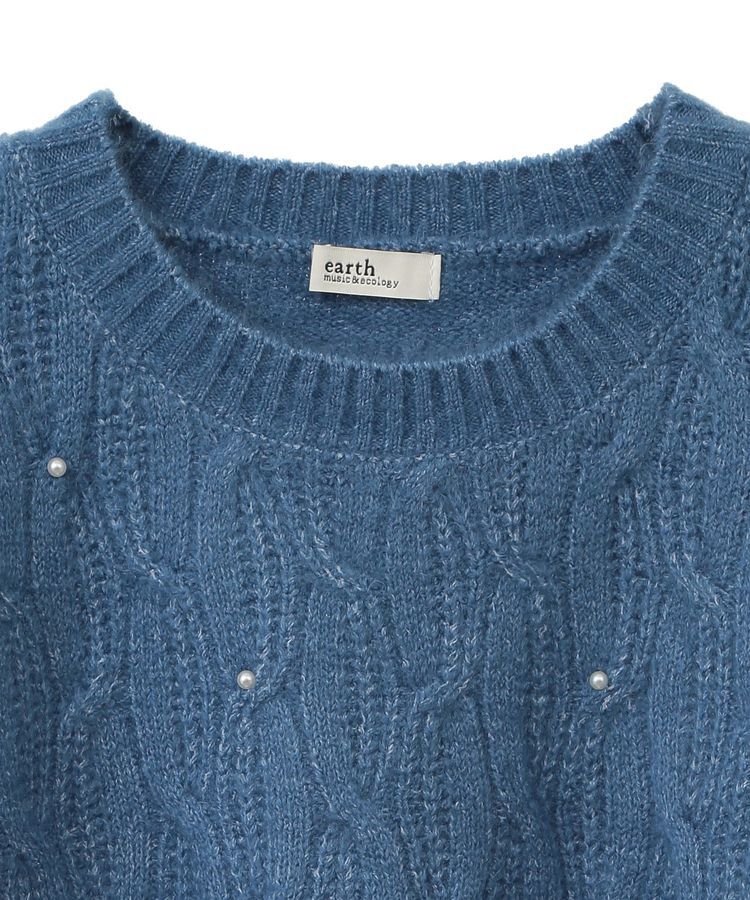 earth music&ecology「パール&ケーブルニットプルオーバー」|ニット・セーター|