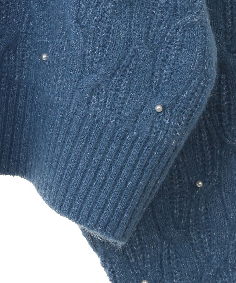 earth music&ecology「パール&ケーブルニットプルオーバー」|ニット・セーター|