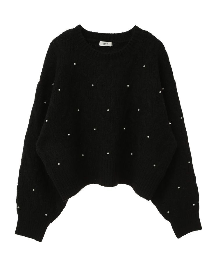 earth music&ecology「パール&ケーブルニットプルオーバー」|ニット・セーター|