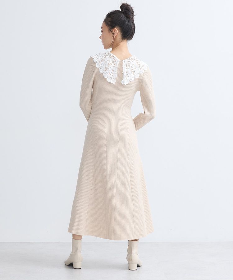 earth music&ecology「襟レースニットワンピース」|ワンピース|