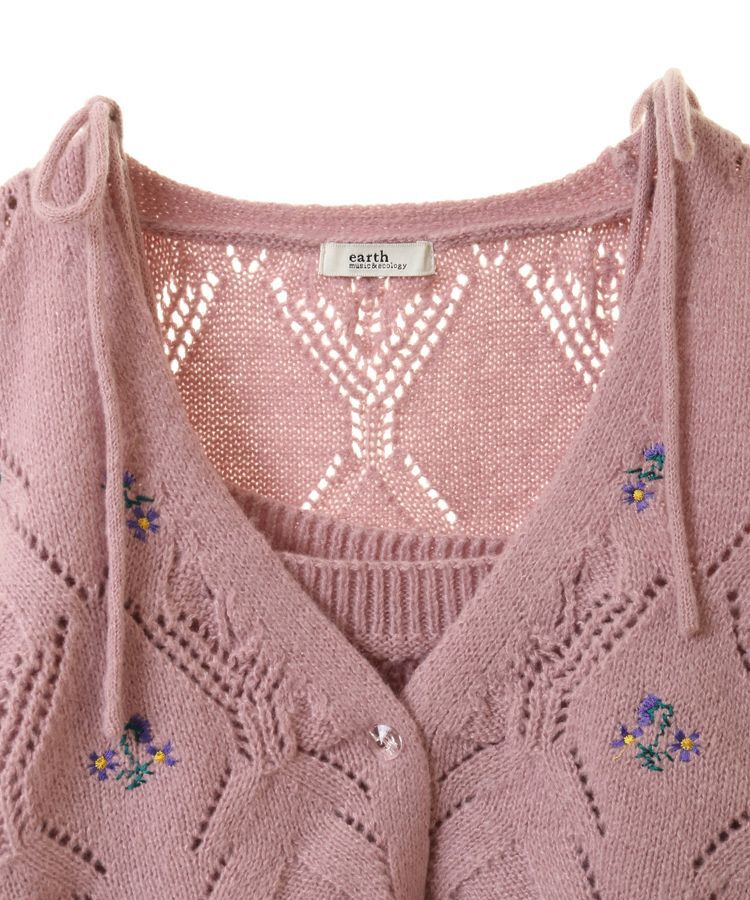 earth music&ecology「SET2点刺繍ビスチェ＋カーディガン」|カーディガン|