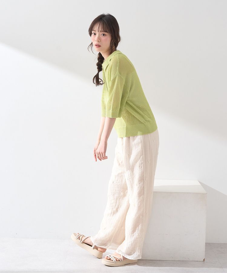 earth music&ecology「メッシュポロニットプルオーバー」|ニット・セーター|