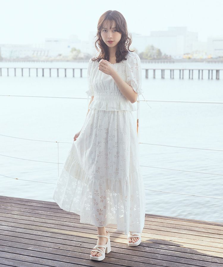 earth music&ecology「透かし花柄ブラウス」|シャツ・ブラウス|