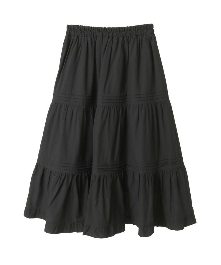 earth music&ecology「ピンタックティアードミディスカート」|フレア|