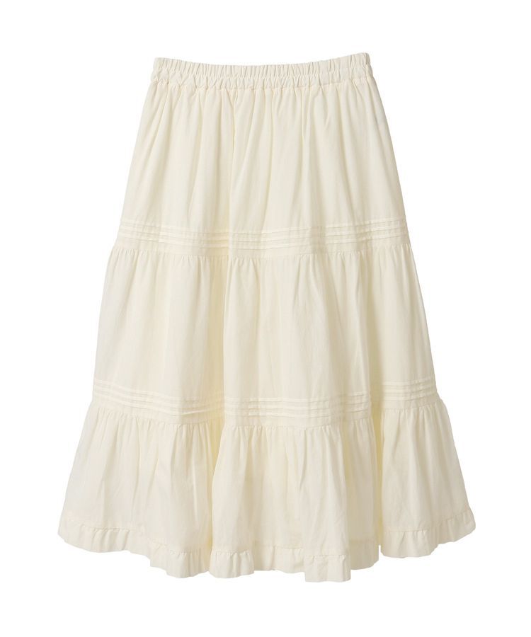 earth music&ecology「ピンタックティアードミディスカート」|フレア|