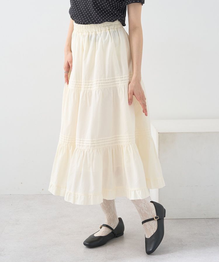 earth music&ecology「ピンタックティアードミディスカート」|フレア|