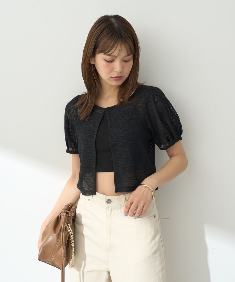 earth music&ecology「フラワーコード刺繍カーディガン」|カーディガン|