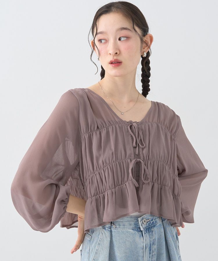 earth music&ecology「SET2点シアーシャーリングブラウス＋インナー」|シャツ・ブラウス|