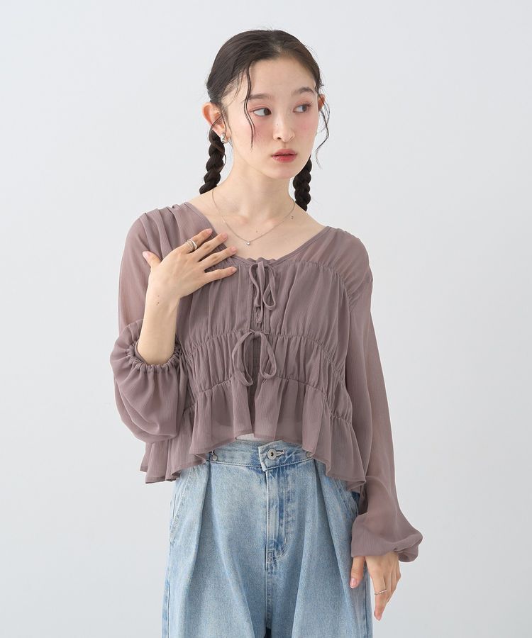 earth music&ecology「SET2点シアーシャーリングブラウス＋インナー」|シャツ・ブラウス|