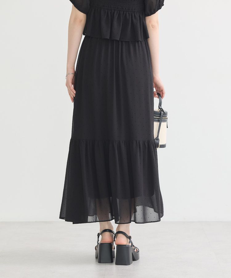 earth music&ecology「SET2点フロッキードットブラウス＋スカート」|スーツ|