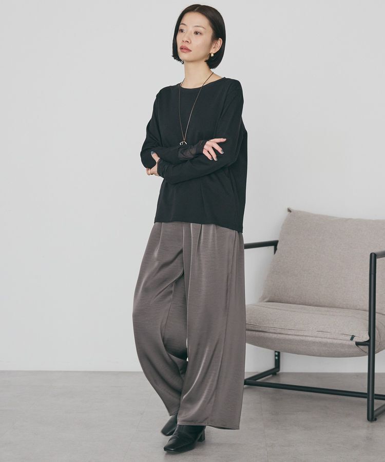 AMERICAN HOLIC「袖チュールレイヤードプルオーバー」|Tシャツ・カットソー|