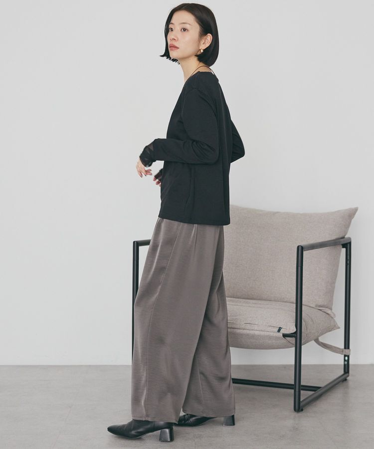 AMERICAN HOLIC「袖チュールレイヤードプルオーバー」|Tシャツ・カットソー|