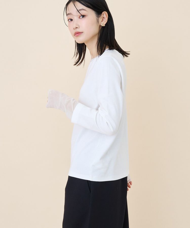 AMERICAN HOLIC「袖チュールレイヤードプルオーバー」|Tシャツ・カットソー|