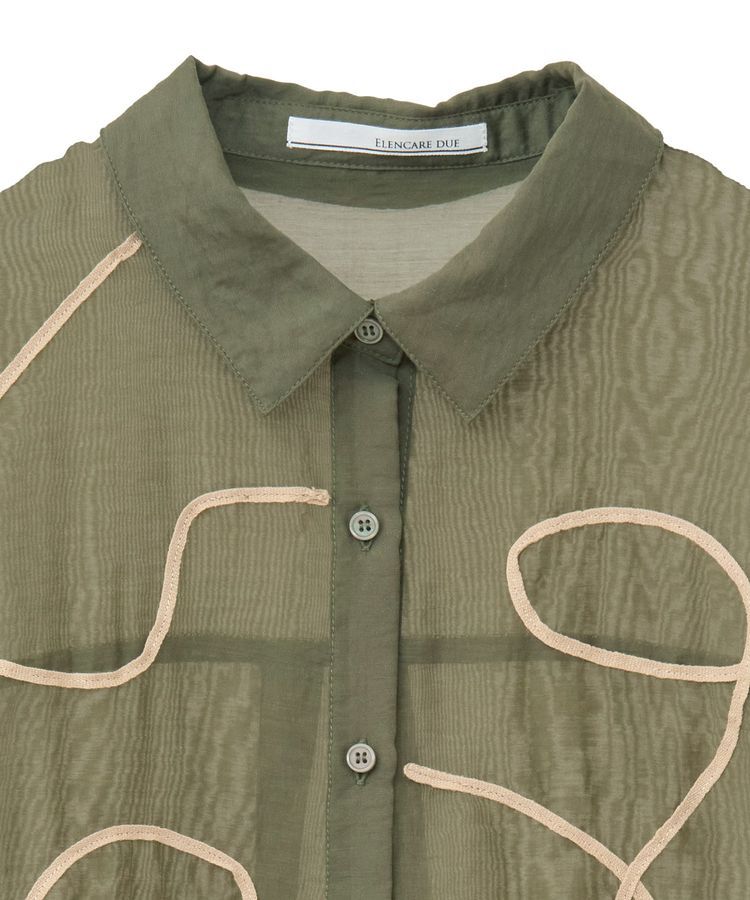 Green Parks「・ELENCARE DUE テープ刺繍シアーシャツ」|シャツ・ブラウス|