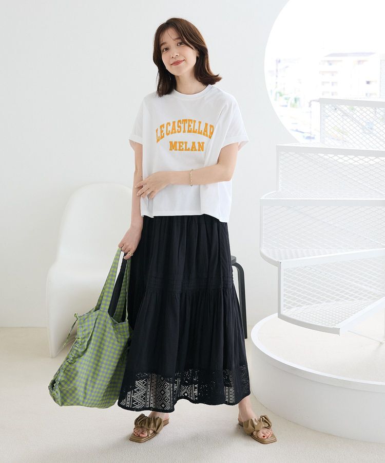 Green Parks「袖折り返しカレッジTシャツ」|Tシャツ・カットソー|