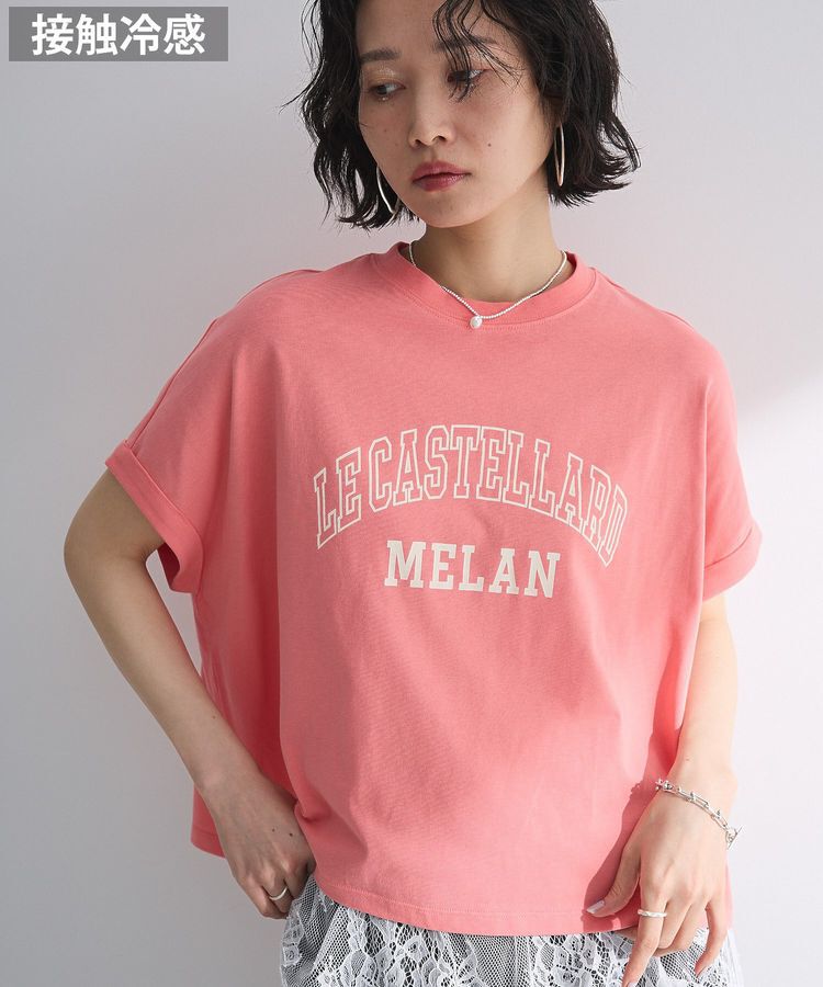 Green Parks「袖折り返しカレッジTシャツ」|Tシャツ・カットソー|Pink