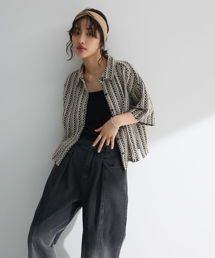 Green Parks「インド綿 衿付きレースシャツ」|シャツ・ブラウス|