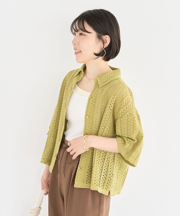 Green Parks「インド綿 衿付きレースシャツ」|シャツ・ブラウス|