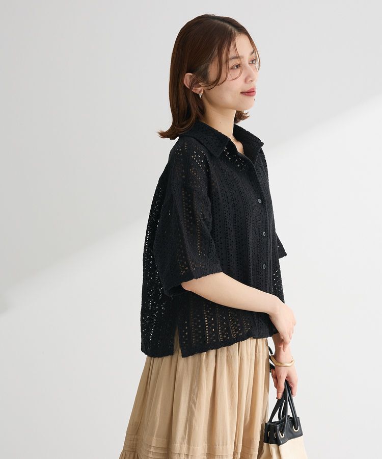 Green Parks「インド綿 衿付きレースシャツ」|シャツ・ブラウス|