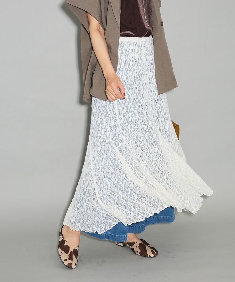 Green Parks「2WAYパネル切り替えレースフレアスカート」|フレア|