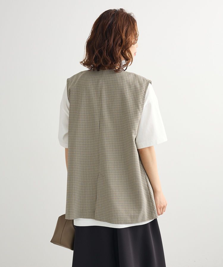 Green Parks「ノースリーブチェックジレ」|ベスト・ジレ|