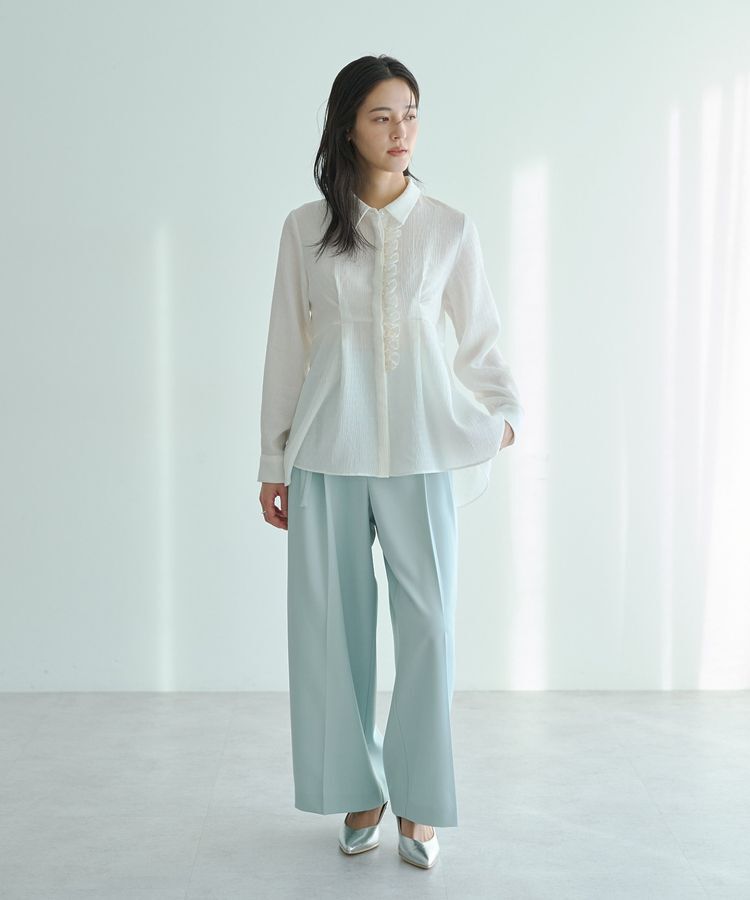 YECCA VECCA「パールジャガードペプラムブラウス」|シャツ・ブラウス|