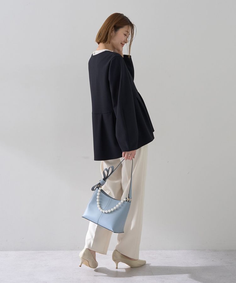 YECCA VECCA「パールチャーム付きリボンベルトバッグ」|ショルダー・メッセンジャー|