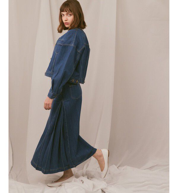 LOULOU WILLOUGHBY「【LOULOU WILLOUGHBY】サイドタックロングデニムスカート」|スカート|