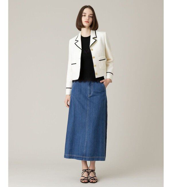 LOULOU WILLOUGHBY「【LOULOU WILLOUGHBY】サイドタックロングデニムスカート」|スカート|