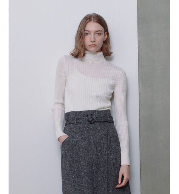 allureville「2WAYネックリブタートル」|ニット・セーター|オフホワイト