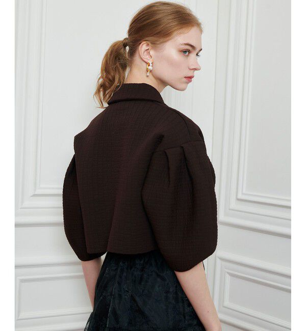 LOULOU WILLOUGHBY「【LOULOU WILLOUGHBY】ダブルジャガードパフニットジャケット」|ニット・セーター|