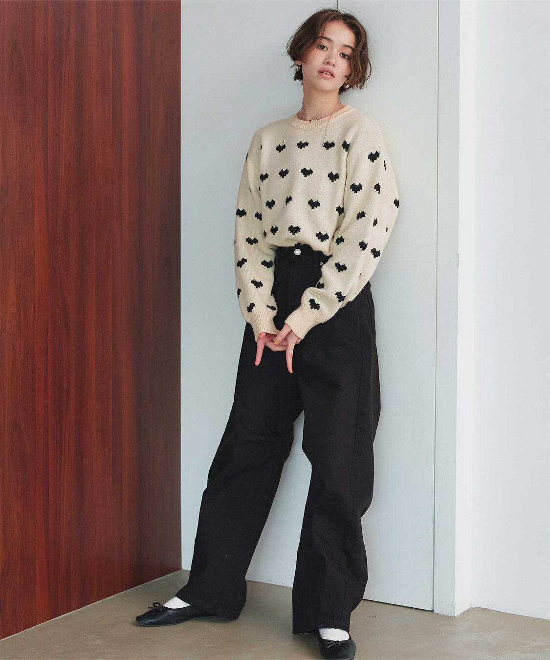 titivate「ハート柄ニットプルオーバー」|ニット・セーター|