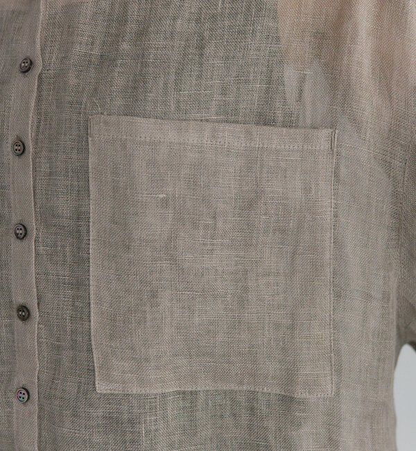  「シアーガーゼバンドカラーブラウス」|シャツ・ブラウス|