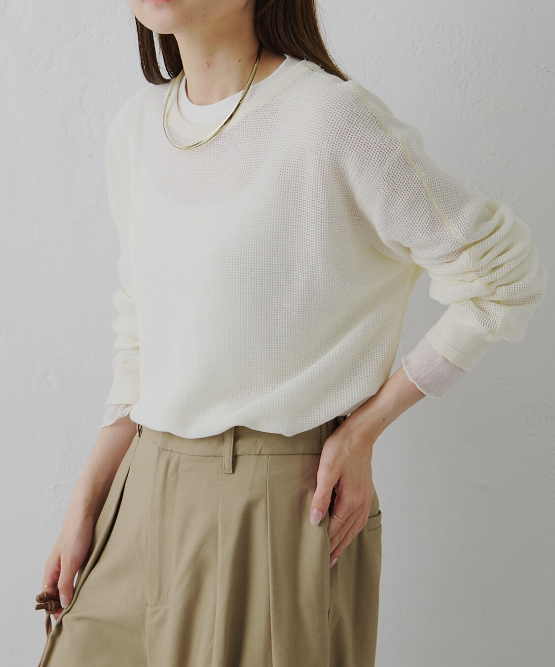  「ラッセルメッシュカットソー」|Tシャツ・カットソー|