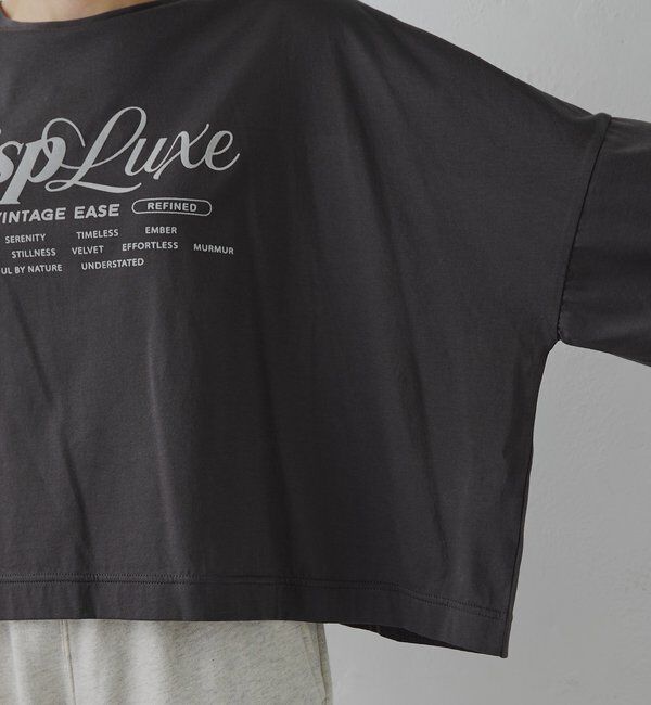  「リサイクルコットンシルケットフロッキープリントカットソー」|Tシャツ・カットソー|