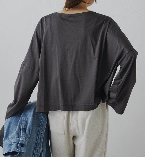  「リサイクルコットンシルケットフロッキープリントカットソー」|Tシャツ・カットソー|